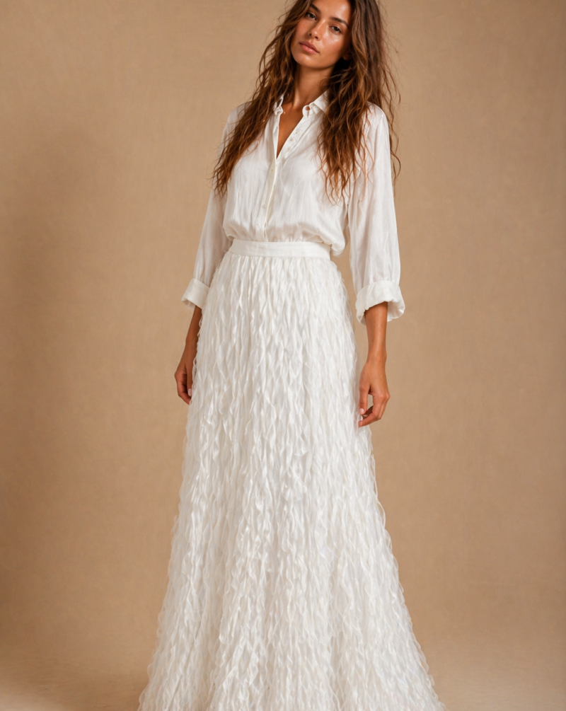 חצאית ארוכה מעוצבת צנועה