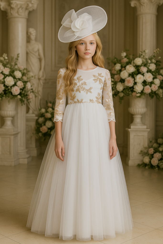שמלה לבנה לילדה קטנה