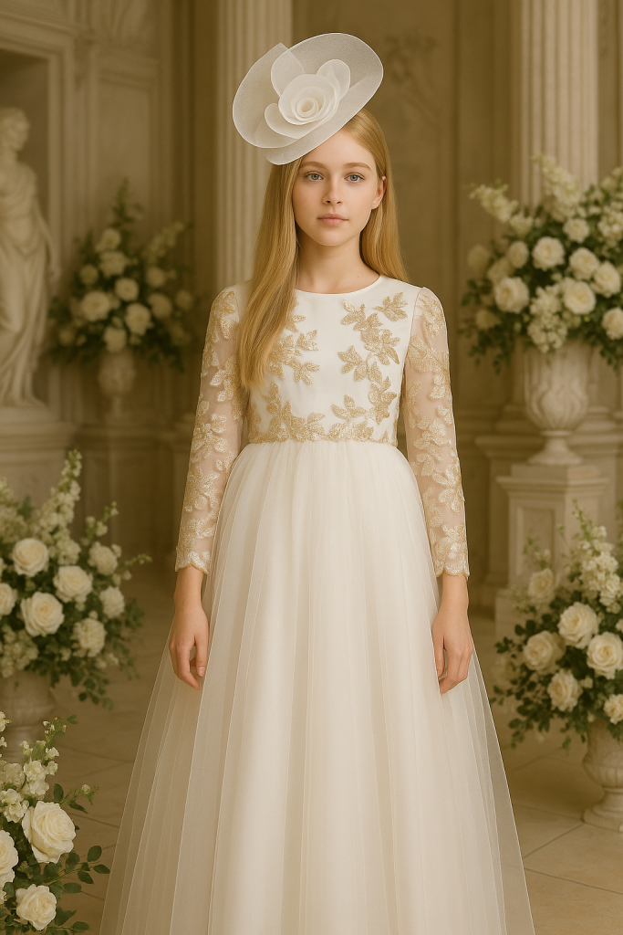 שמלת 👗 שמלות ילדות לאירועים 2025 – המדריך המלא לבחירה מושלמת מאת VERDAH מבית Verdah | מבד – עיצוב יוקרתי ואופנה צנועה | Verdah elegant modest fashion שמלה שמלת שושבינה לילדות לבנה בעיצוב יוקרתי