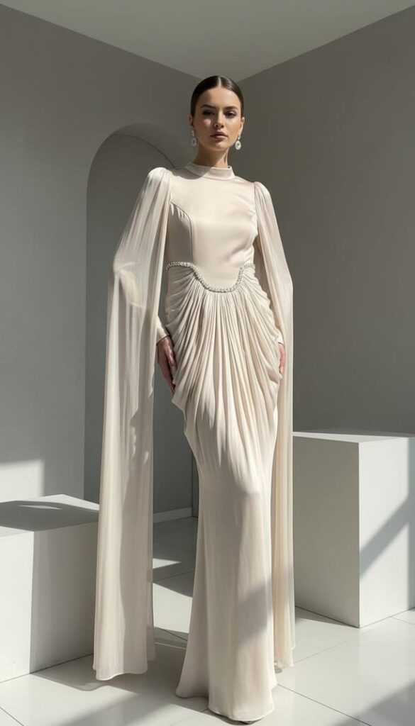 שמלת שמלות ערב צנועות במראה יוקרתי – קולקציית היוקרה שתכבוש את העולם מבית Verdah | מבד – עיצוב יוקרתי ואופנה צנועה | Verdah elegant modest fashion שמלה שמלות ערב צנועות לאירועים