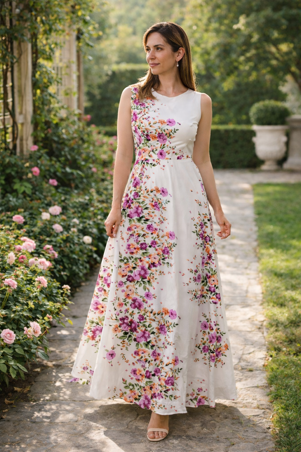 שמלת שמלת ברוקרד מורין מבית Verdah | מבד – עיצוב יוקרתי ואופנה צנועה | Verdah elegant modest fashion שמלה שמלות פרחוניות לנשים