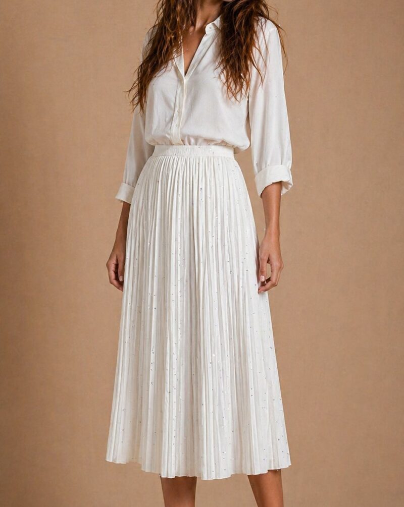 חצאית לבנה פליסה