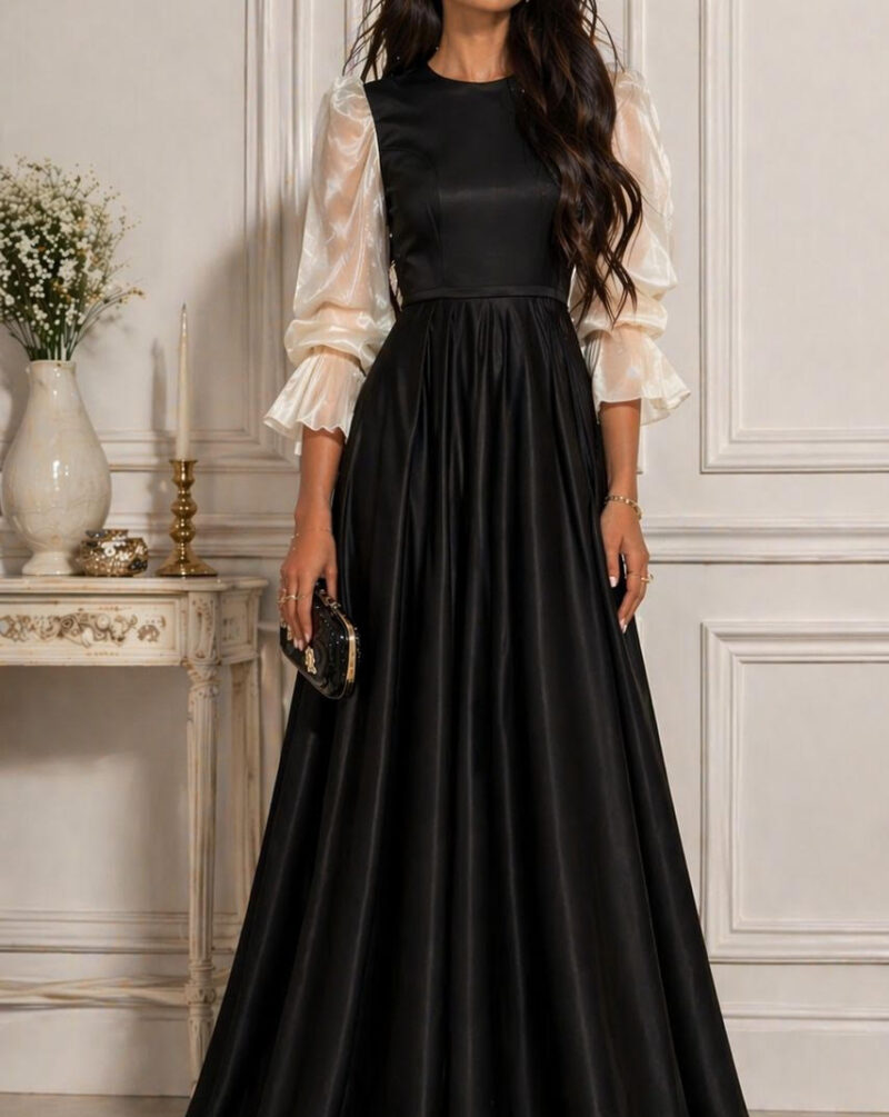 שמלות ערב צנועות לנשים בצבע שחור