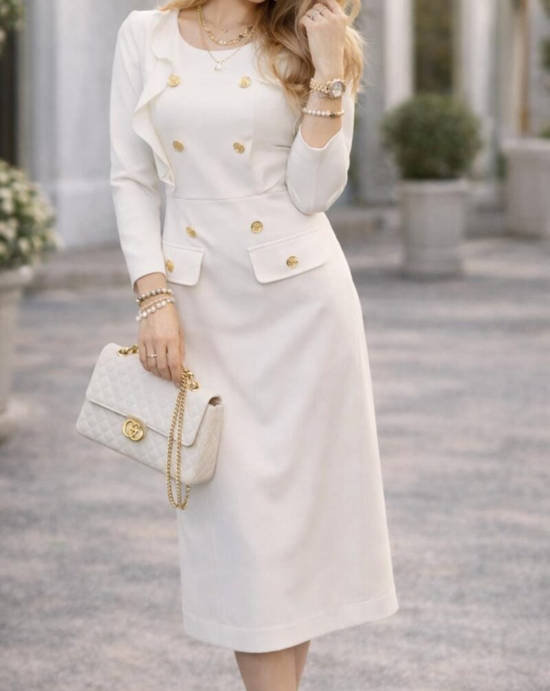 שמלה לבנה צנועה לנשים